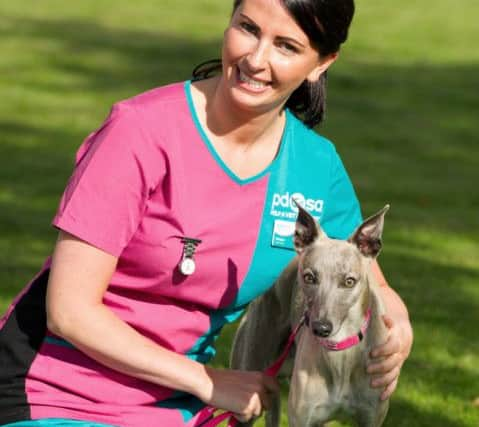 Whippet Blue almost died from organ failure after he wolfed down ecstasy tablets. He was cared for by PDSA head nurse Miriam Wilson