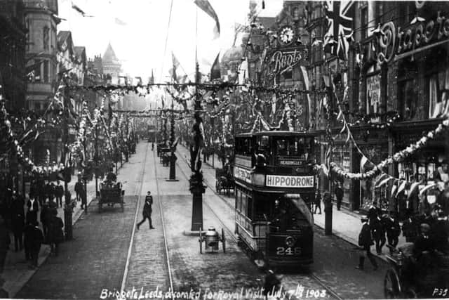 Briggate in decorated for the King's visit