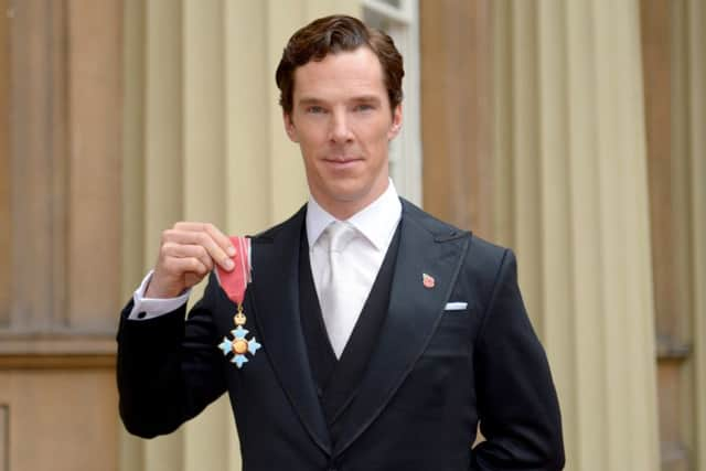 Actor Benedict Cumberbatch receives the CBE  at Buckingham Palace.