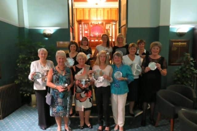 Trophy winners at Huddersfield GC's ladies' presentation evening at Fixby.