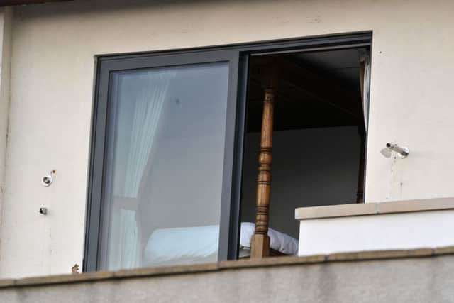 The scene after the balcony collapse at the bridal suite in the Casa Hotel, Brighouse. Picture: Ross Parry Agency