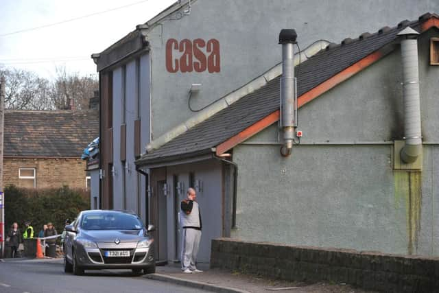 The scene after the balcony collapse at the bridal suite in the Casa Hotel, Brighouse. Picture: Ross Parry Agency