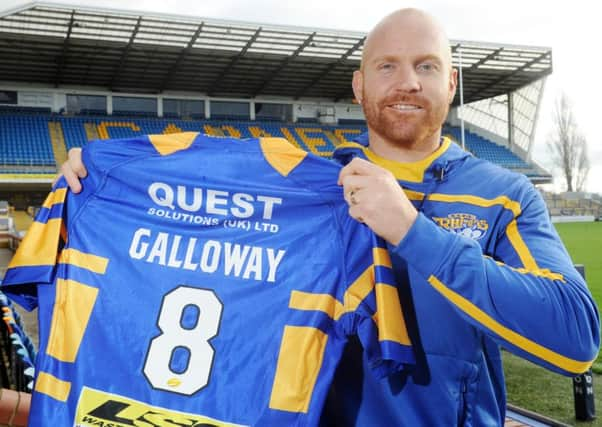 New Rhinos signing Keith Galloway at Headingley Carnegie Stadium