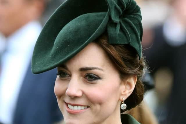 The Duchess of Cambridge arrives to attend the morning Christmas Day service at St Mary Magdalene Church on the Sandringham estate in Norfolk.