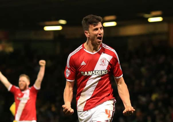 Middlesbrough's Daniel Ayala (centre).