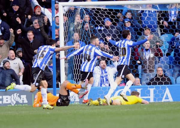 Gary Hooper scores his second goal for the Owls. (Picture: Simon Hulme)