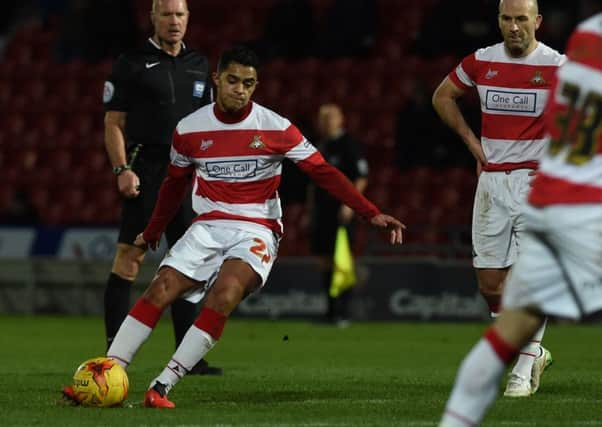 Cameron Stewart pulls one back with his free-kick (Picture: Howard Roe)