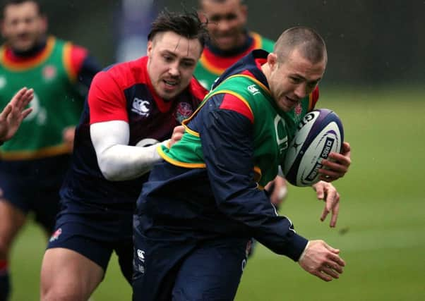 England's Mike Brown during a training session at Pennyhill Park, Bagshot.