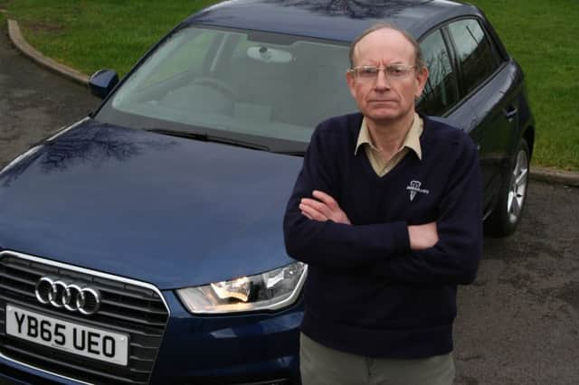 Dr Geoffrey Evans from Barnsley, is allergic to his new Audi. Picture: Ross Parry Agency