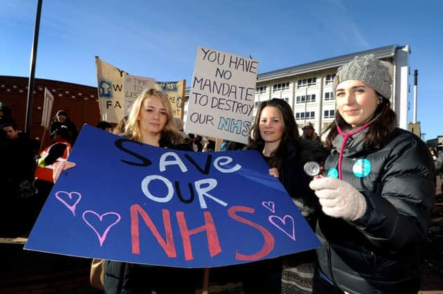 Junior doctors outside the Jubilee Wing at Leeds General Infirmary. Picture: James Hardisty