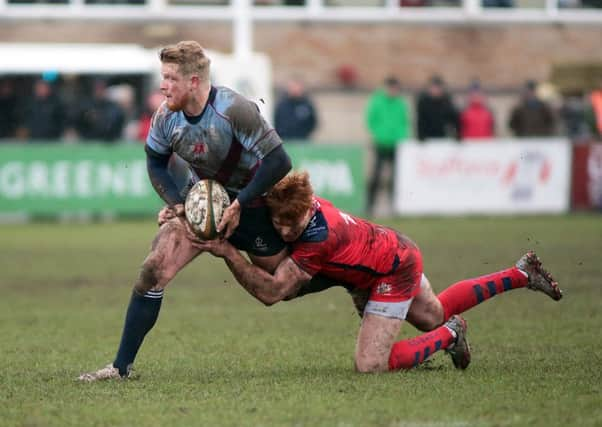 Rotherham try scorer Darren Harris.