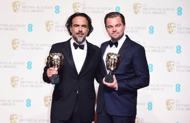 Alejandro Gonzalez Inarritu and Leonardo DiCaprio. Picture: Ian West/PA Wire