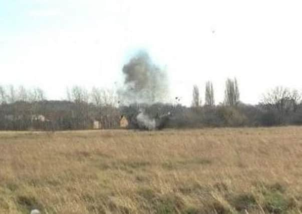 First World War bomb shell being detonated