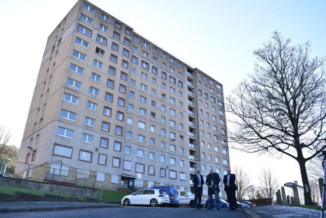 Leylands House and Delph House in Keighley with  Shazad Mahmood, of Eddisons, new owner Arran Bailey and  Glen Harding of Headoffice3