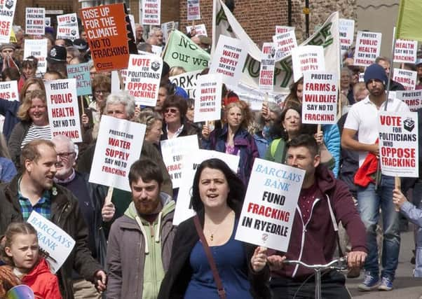 A fracking protest in Malton.