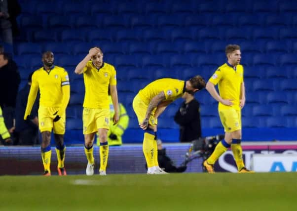 Dejected Leeds players after the fourth Brighton goal(Picture by Simon Hulme)