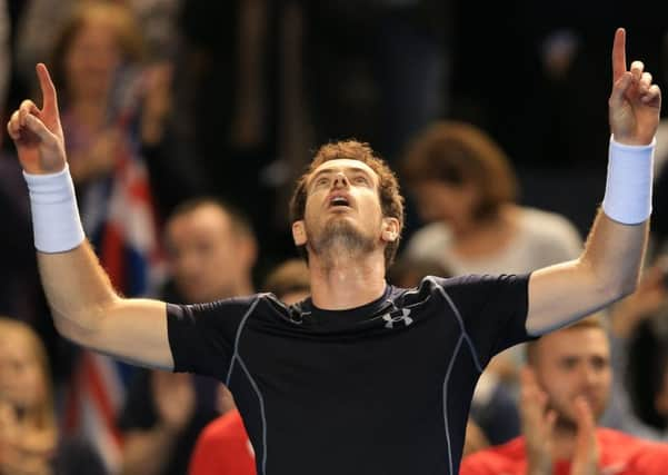 Great Britains Andy Murray celebrates winning his decisive Davis Cup match against Japanese No 1 Kei Nishikori, which lasted four hours and 54 minutes (Picture: PA).