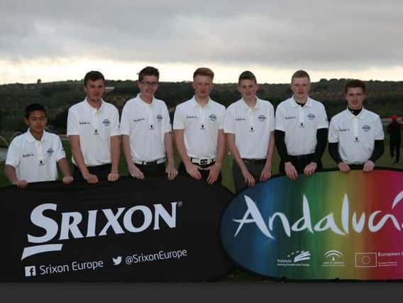 Hallamshire's squad, l-r: Louie Hinchliffe, Tom Naylor, Alex Fox, Tom Bradley, Barclay Brown, Elliott Brown and Julian Wood (Picture: Driving Golf PR).