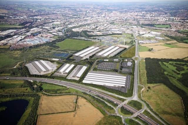 Aerial view of Temple Green in Leeds