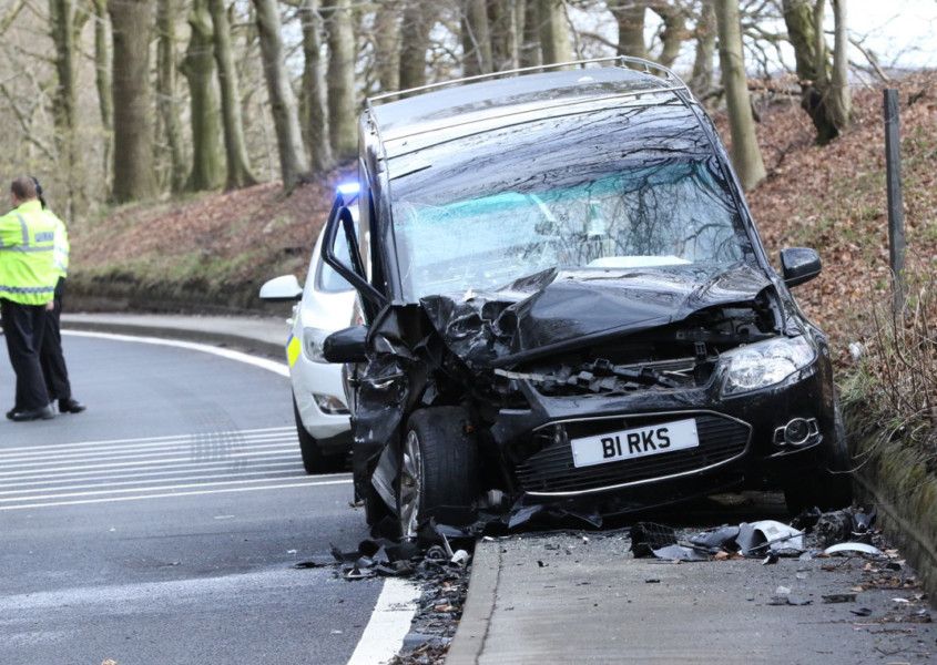 Hearse crash closes A616 in South Yorkshire