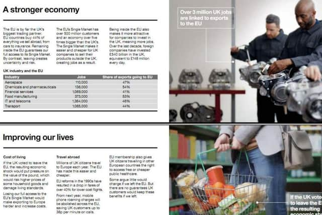 The Government's leaflet on why voting to remain in the EU is the best decision for the UK looks at how the economy is stronger in the EU.