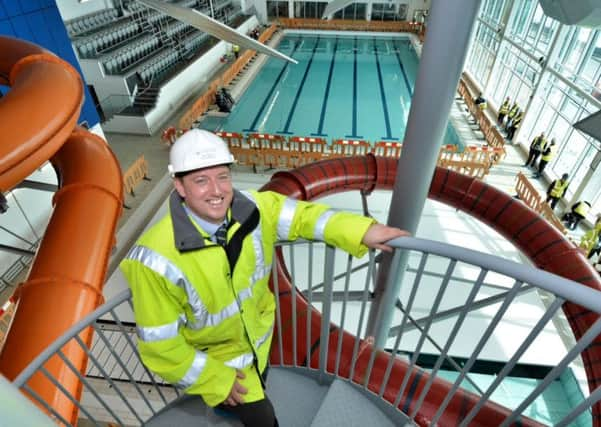 Project manager Adam Holmes at the Â£25m East Riding Leisure Centre which opens on May 23