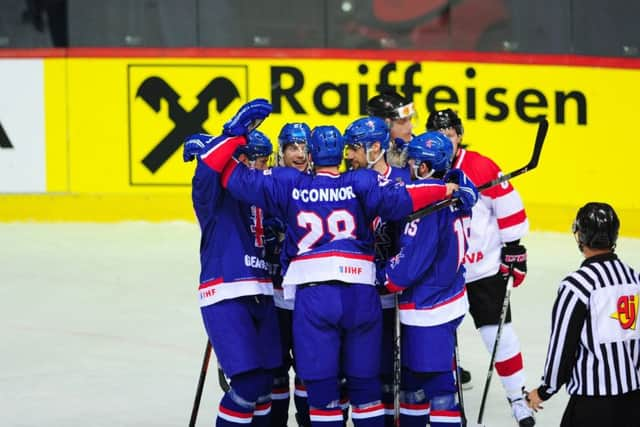 Great Britain's players celebrate. Picture: Colin Lawson.