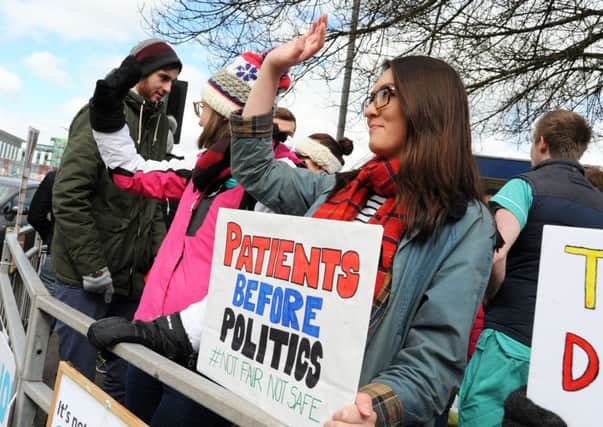 Junior doctors on a picket line.