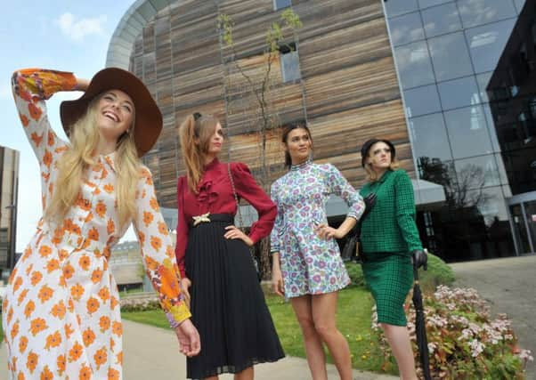 Models wearing Marks & Spencer fashions through the decades at the 'Dressed in Time' vintage fashion show at the M&S Company Archive at the University of Leeds.  (GL1009/95l)