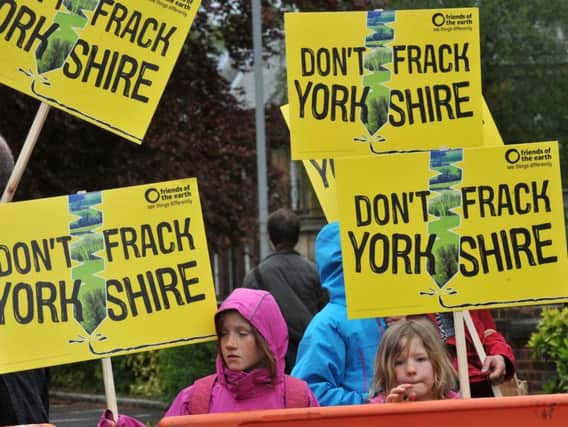 Protesters outside County Hall in Northallerton