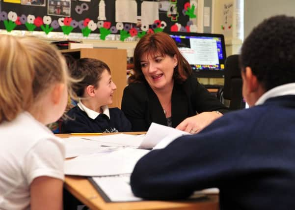 Education Secretary Nicky Morgan at a school in Leeds.