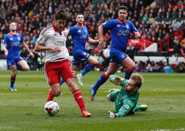 Oldham goalkeeper Joel Coleman in action against Sheffield United during the 2015-16 season. Picture: Sport Image.