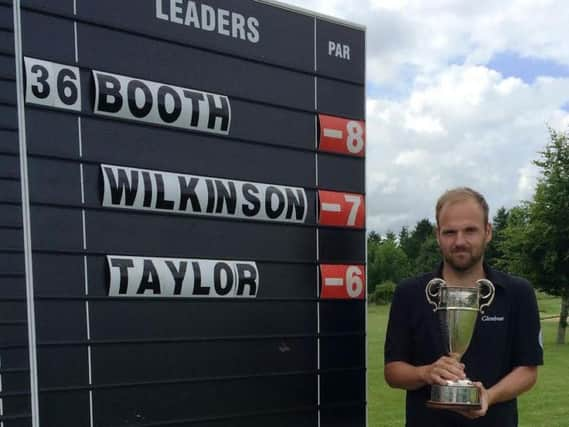 Crosland Heath's Robert Booth after his win in the PGA North Region
Championship at Carus Green.