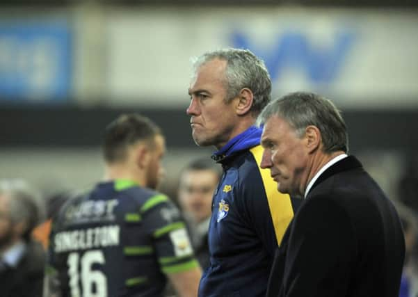 Leeds Rhinos head coach Brian McDermott and chief exec Gary Hetherington