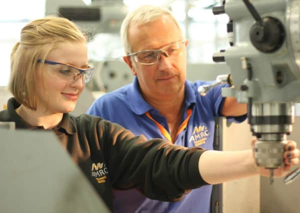 Close Brothers SME Apprentice Programme

one of the AMRCs current apprentices, Rebecca Taylor, and Training Centre trainer Mick Fairman.