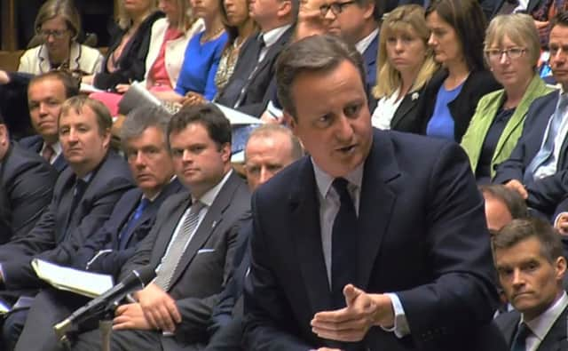 Prime Minister David Cameron speaks during Prime Minister's Questions