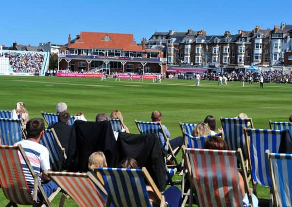 Crowds enjoy the sunshine at North Marine Road, Scarborough