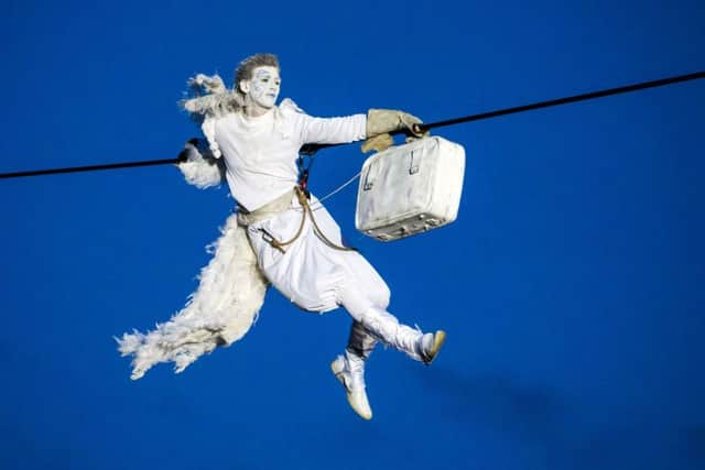 Performers dressed as angels take part in the Place des Anges spectacle in Hull, part of UK City of Culture 2017 and the Yorkshire Festival.