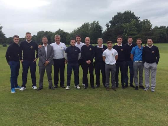 York's team, pictured before victory at Leeds, went down to defeat in their home fixture with Halifax-Huddersfield.