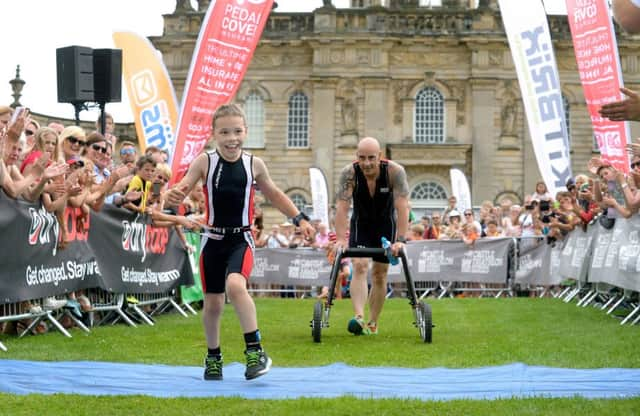 Bailey Matthews on his second triathlon at Castle Howard. Picture: Bruce Rollinson