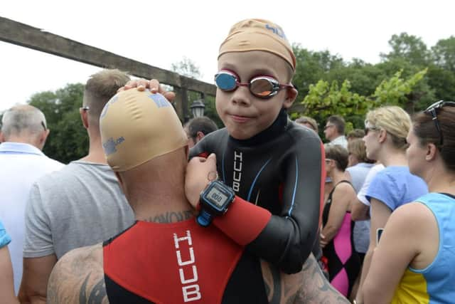 Bailey Matthews on his second triathlon at Castle Howard. Picture: Bruce Rollinson