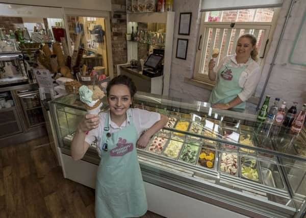 Rebecca Walker, and Nicole Major, from The Groovy Moo Ice Cream Parlour, Talbot Yard, Malton.