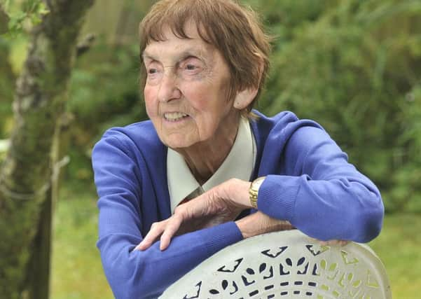 Maria Patchett, pictured in her garden in Scalby, was one of the Basque refugees who came to England in 1937. (Picture Richard Ponter).