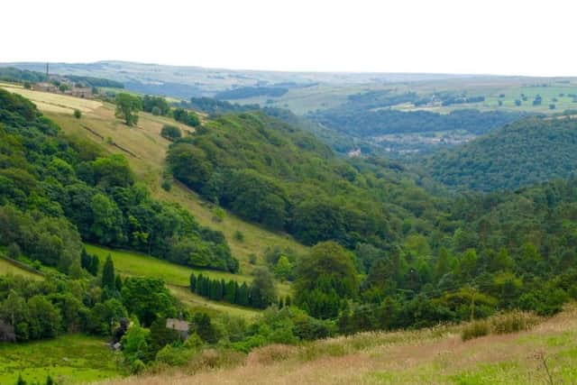 Looking down Crimsworth Dean towards Hebden Bridge