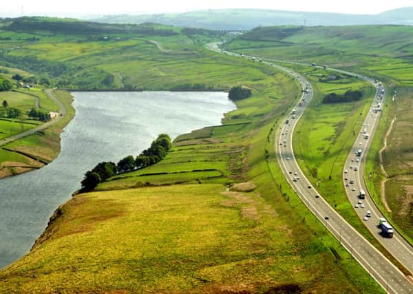 Booth Wood Reservoir  by the M62 near Ripponden in West Yorkshire