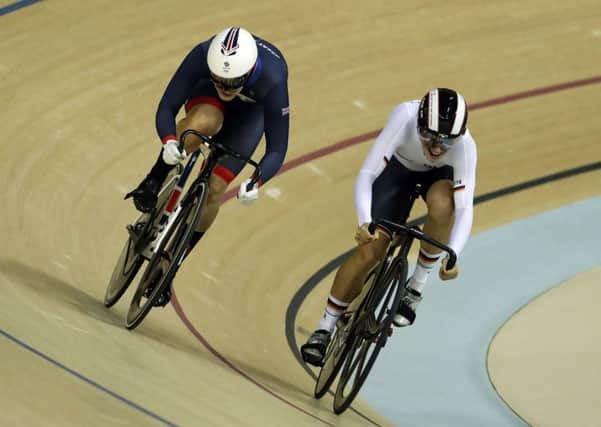 Katy Marchant of Leeds, left.