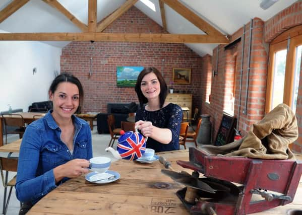 Jim and Lucie Stephenson at Manor Farm, Goodmanham, near Market Weighton. Lucie, left, pictured in The Fiddle Drill tearooms with Helen Butler.
17th August 2016.
Picture : Jonathan Gawthorpe