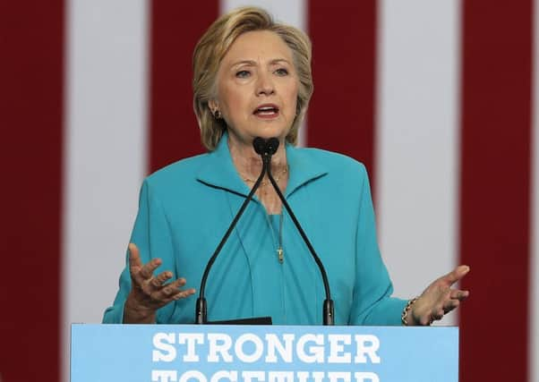 Democratic presidential candidate Hillary Clinton speaks at a campaign event at Truckee Meadows Community College in Reno. Picture: AP Photo/Carolyn Kaster