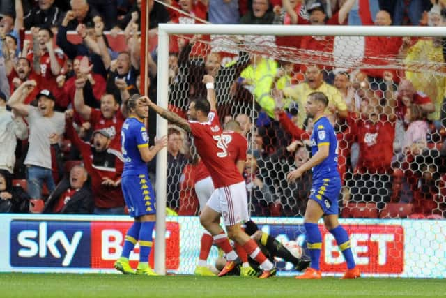 Forest celebrate their crucial second goal