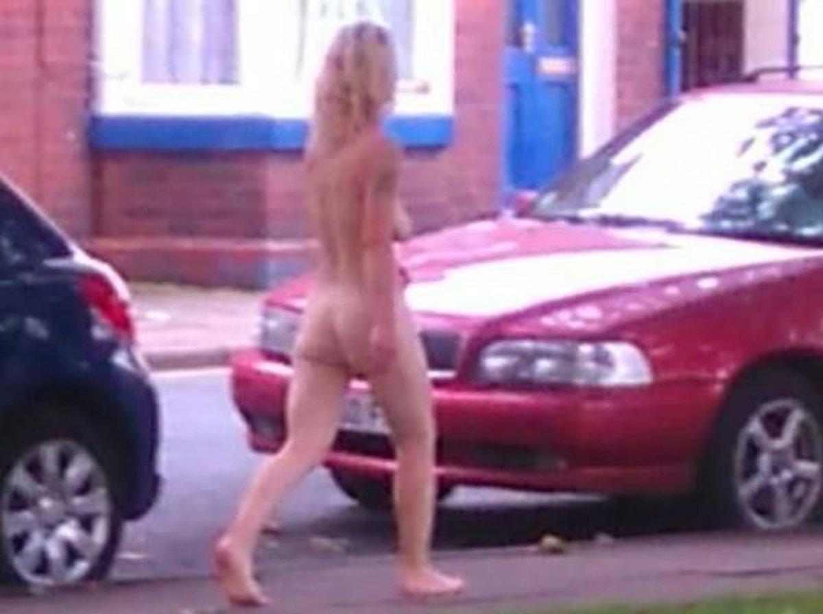 Naked woman is pictured walking through Doncaster in broad daylight